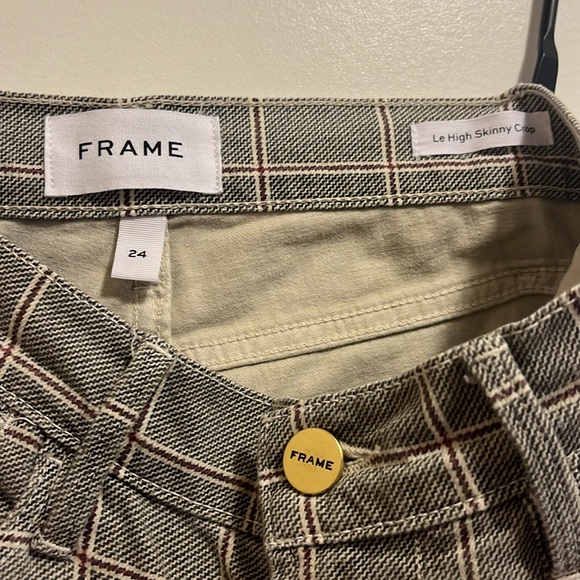 High skinny cropped “windowpane” plaid pants - Picture 5 of 6